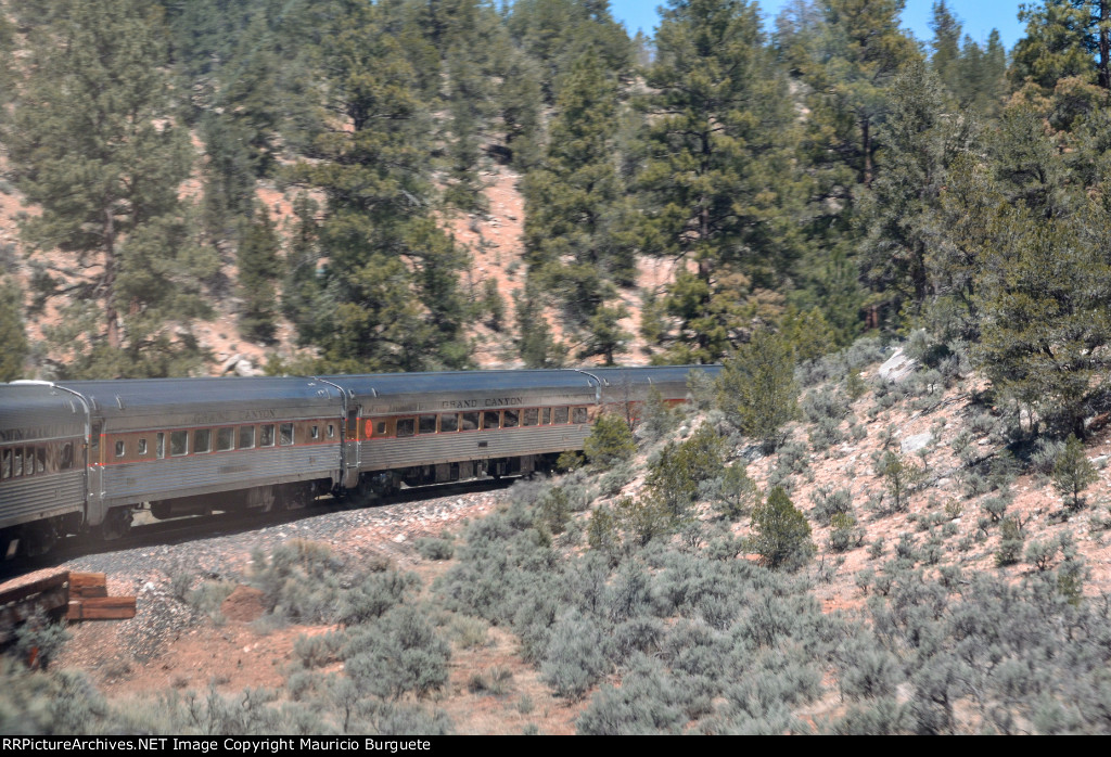 Grand Canyon Railway traveling to the Canyon